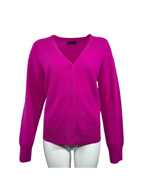 CARDIGAN DONNA SCOLLO A V FUCSIA ESSENTIEL STUDIO | LMD021FUXIA